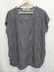 ◇ Chez toi シェトワ シアー ボーダー フレンチスリーブ Tシャツ カットソー 表記なし グレー ネイビー レディース P  【1408200005570】