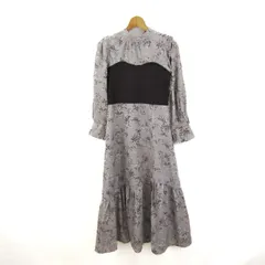 フェルゥ ロングワンピース 長袖 花柄 トップス レディース 2サイズ グレー系×ネイビー系 Feroux 【中古】