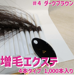 増毛 エクステ 35cm ＃4　ダークブラウン[ 1本の髪の毛に4本の毛を取り付けるタイプ × 250ループ ]  1,000本入り