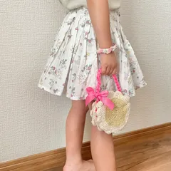 ハンドメイド キッズ ポシェット 花 2way ショルダー プレゼント 編み物 毛糸