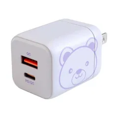 【 新品 未開封 】   京ハヤ PD/QC両対応 急速充電器 20W USB-Type-A/Type-C各1ポート ［2ポート /USB Power Delivery対応］ パープル JKPD20GAPP 未使用 送料無料