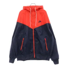 NIKE (ナイキ) NSW HE WR バイカラー ウーブン フーディ ポリエステルジャケット レッド/ネイビー DA0002-410のサムネイル