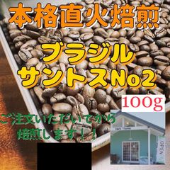 本格直火焙煎 ブラジルサントスNo2 100g自家焙煎コーヒー
