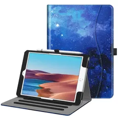 【数量限定】保護カバー ２つ折スタンド 2021/2020/2019 マルチ視角 7世代 / オートスリープ機能付き / 傷つけ防止 8 PUレザー 第9 10.2インチ(モデル番号A2197、A2198、 ケース A2200)（柄 10.2 x iPad 星