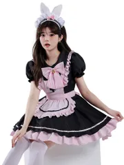 ワンピース 新作 ロリータ メイド服 コスプレ スイート 少女 可愛い猫ちゃん リボン付き  HW193