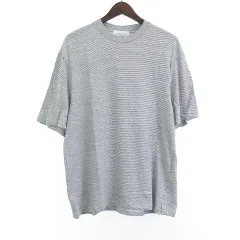 アンユーズド UNUSED タグ付き ボーダーTシャツ カットソー 半袖 グレー系 2 約Mのサムネイル