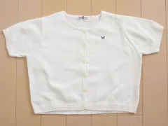 銀座サエグサ sayegusa アウトレット 子供服 女の子 5歳 約 110cm 半袖 カーディガン 白 春 夏 ★2 トップス ガールズ 女児 キッズ 【中古】 ユーズド リサイクル こども