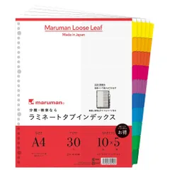 【在庫処分】(2穴対応) インデックスシート 30穴 10山 幅広 5組 A4 1冊 インデックス LT3010F マルマン(maruman)