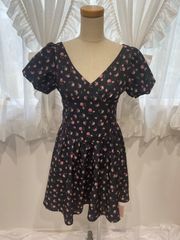 「merci latte」Floral ribbon dress with tags  花柄リボンワンピース タグ付き