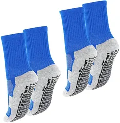 753japan サッカー ソックス ジュニア スポーツ 滑り止め 足首サポート 子供 キッズ 靴下( 青・青2足セット19cm-24cm,  19.0 cm)