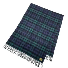 GLEN PRINCE グレンプリンス  ストール  グリーン チェック フリンジ ウール100％ レディース　240001133348