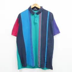 XL/古着 半袖 ポロ シャツ メンズ 90s 鹿の子 コットン 青緑系他 24mar05 中古 トップス