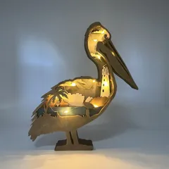 美品】トリ鳥ペリカン木彫り置物インテリア工芸品美術品A3175