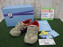 アシックス ベビーシューズ スニーカー スクスク アイダホ BABY ベージュ ネイビー ブルー3 14.5 cm 中古品