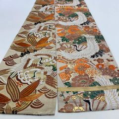 丸帯 アンティーク ヴィンテージ 全通 金帯 382cm 花嫁衣装 貸衣装 中古 リサイクル 結婚式 婚礼 着付け 舞台 きもの 着物 4138