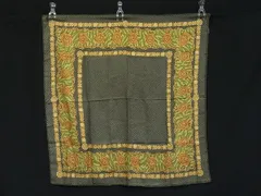 ■新品同様■ ChristianDior クリスチャンディオール シルク100% 大判 スカーフ ストール ショール レディース グリーン系 DJ8237