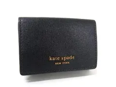 ■美品■ kate spade ケイトスペード レザー 三つ折り 財布 ウォレット 札入れ 小銭入れ カード入れ レディース ブラック系 DI4691