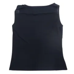LANVIN ランバン ボートネック メッシュ ノースリーブ カットソー ブラック系 40【中古】