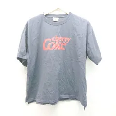 ◇ cherry Coke カジュアル シンプル フロントプリント 夏 サマー 半袖 Tシャツ サイズL チャコールブルー レディース E 【1308160024966】のサムネイル