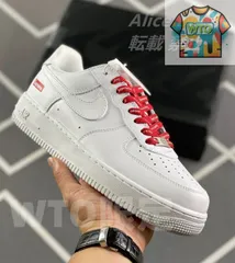 supreme x nike air force 1 low ナイキ カジュアルスニーカーホワイトレッド-WTO輸入2-GG38