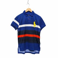 試着程度 Polo by RALPH LAUREN ポロバイラルフローレン 半袖 ポロシャツ Polo Shirt ビッグポニー ロゴ 刺繍 ボーダー R-35 サイズS