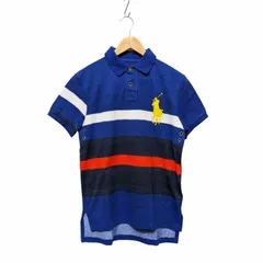 試着程度 Polo by RALPH LAUREN ポロバイラルフローレン 半袖 ポロシャツ Polo Shirt ビッグポニー ロゴ 刺繍 ボーダー R-35 サイズS
