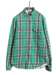 【お得なクーポン配布中!】 ラグビー ラルフローレン チェック ヘビー フランネル シャツ メンズ S ポロ ボア パイル フリース ライナー付き ネルシャツ ジャケット 緑