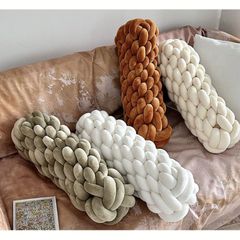 チャンキーニット風 クッション 抱き枕 もこもこ 厚手 編み込み おしゃれ かわいい 北欧 韓国 インテリア フロアクッション まくら シンプル 8カラー 8-14