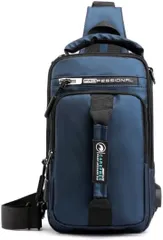 Ｔｈａｉ　Ｓａｗａｄｅｅ メンズ カジュアル ボディーバッグ リュック ワンショルダーバッグ USB充電ポート 大容量 超多機能( ネイビー)