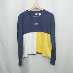 ◇ ⊂ Levi's リーバイス 長袖 ロンT サイズL ネイビー ホワイト イエロー レディース E  【1503050033572】