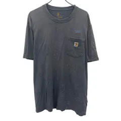Carhartt 半袖 ロゴTシャツ XL チャコールグレー カーハート プルオーバー ビッグサイズ 胸ポケット 刺繍 古着卸 アメリカ仕入 a705-5249