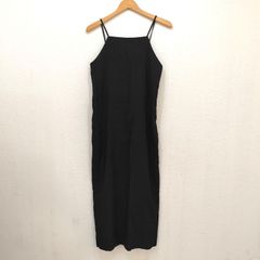 【完売商品】【入手困難】 アパートバイローリーズ apart by lowrys ★ストレートシルエットでどんなスタイリングにも合わせやすい万能アイテム★ スクエアネックキャミソールワンピース 【M】 ブラック 黒 【高見えするジョーゼット生地】
