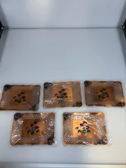 【未使用】純銅製　華文透かし皿　5枚セット