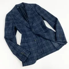 Belvest ネイビー チェックジャケット42 Belvest ネイビー チェックジャケット42