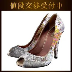 ミュウミュウ パンプス シルバー ピンク 美品 24.5cm スパンコール