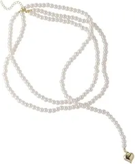 ROSELLA パール ネックレス 二連 三連 垂れ下がり ハート ホワイトパール フォーマル カジュアル 結婚式 パーティー お呼ばれ 人気 レディース アクセサリー