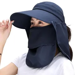 【★人気商品★】[Leadamon-oee] 帽子 uvカット レディース ガーデニング サンバイザー 農園帽 つば広 日焼け 防止 紫外線対策 4WAY使い フェイスカバー 農作業帽子 アウトドア おしゃれ帽子 大きいサイズ 取外し可 春 夏 秋