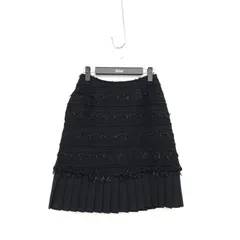 Rene ルネ 裾プリーツツイード スカート ブラック 34 6934290