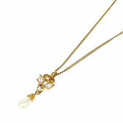 Christian Dior クリスチャンディオール ネックレス  CDロゴ/フェイクパール/ラインストーン/GP    ゴールドカラー レディース / 240001164917