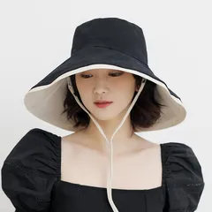 オールシーズン レディース シンプル ハット 帽子 コットン リバーシブル 2way 綿 リバーシブル 無地 帽子 おしゃれ レディース リバーシブルバケット UVカット 折りたたみ つば広 ハット