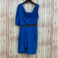 ダイアグラム グレースコンチネンタル Diagram GRACE CONTINENTAL ドレス ワンピース ひざ丈 レース ドレープ アシンメトリー ブルー 青 36