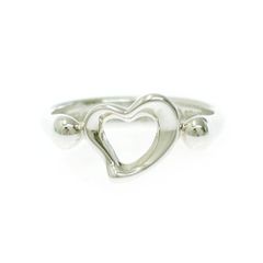 【中古】【箱付き】 TIFFANY&Co. ティファニー シルバー オープンハート リング 2.5g 925刻印 412046 リング・指輪