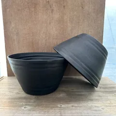 【中古資材サンプル】セラアートポット 2個セット 浅鉢 39  | ブラック プラスチックポット プラスチック ポット 植木鉢 鉢 園芸用品 園芸 用品 観葉植物 観葉 植物 塊根植物 塊根 コーデックス 多肉植物 多肉 ブロメリア  使いやすい植木鉢！