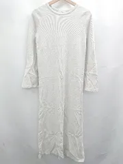 ◇ ⊇ Riberry ミックスカラー フレアスリーブ 長袖 ロング ワンピース グレー オートミール系 レディース E  【1505290027526】のサムネイル