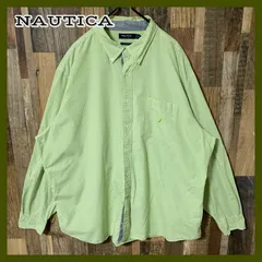 グリーン ノーティカ ギンガムチェック ボタンダウン シャツ メンズ 古着 長袖