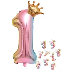 【数量限定】虹色1 大人兼用 子供 記念日 結婚式 バルーン バルーン 大きい 32インチ デコレーション装飾 王冠 0-9 飾り風船 パーティー 数字 誕生日 養楽堂