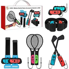 VoSinrly【10 in 1セット】2025年新登場！Switch Sports(ニンテンドースイッチスポーツ)アクセサリバンドル 体感ゲーム対応 対戦実装 没入感体験 体感スポーツ対応 Joy-Conグリップ用アクセサリ