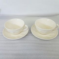 【未使用】WEDGWOOD カップ＆ソーサーペア ウェッジウッド フェスティビティ アイボリー ティーカップ クイーンウェアコレクション