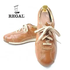 REGAL レザースニーカー レースアップ キャメル 23cm リーガル ブラウン 日本製 レディース hws00896