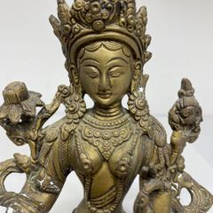 タイ仏像 テパノム像 青銅製 金彩 跪座 約30cm - メルカリ